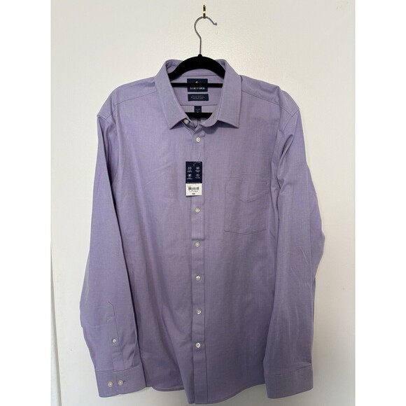 Stafford Premium Stretch Shirt, XL, 17-17.5 36/37, Lilac, NWT - Picture 1 of 4